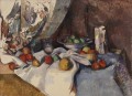 Nature morte Post bouteille coupe et fruits Paul Cézanne
